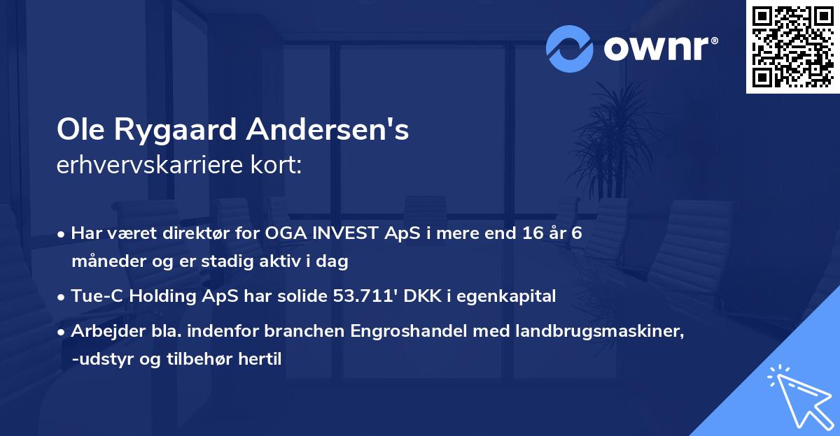 Ole Rygaard Andersen's erhvervskarriere kort