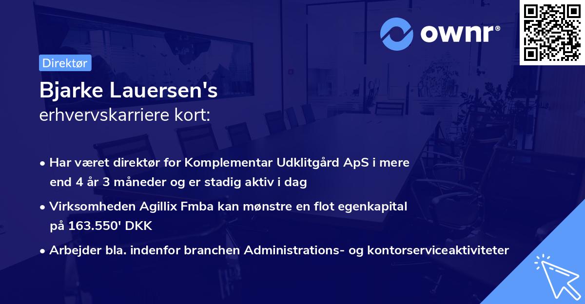Bjarke Lauersen's erhvervskarriere kort