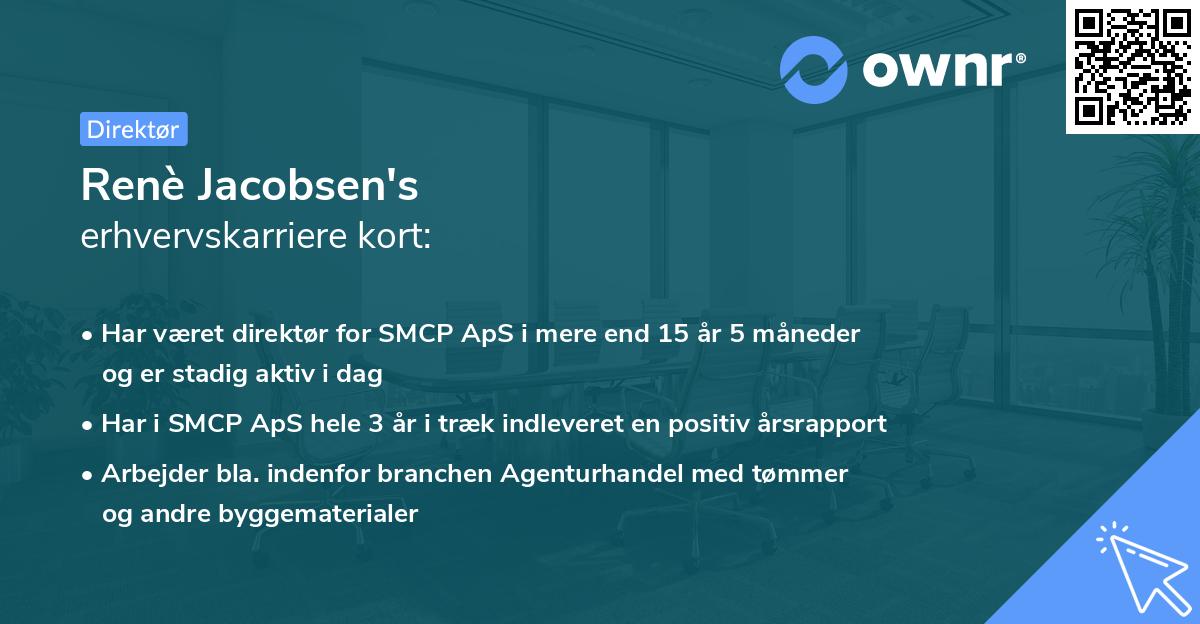 Renè Jacobsen's erhvervskarriere kort