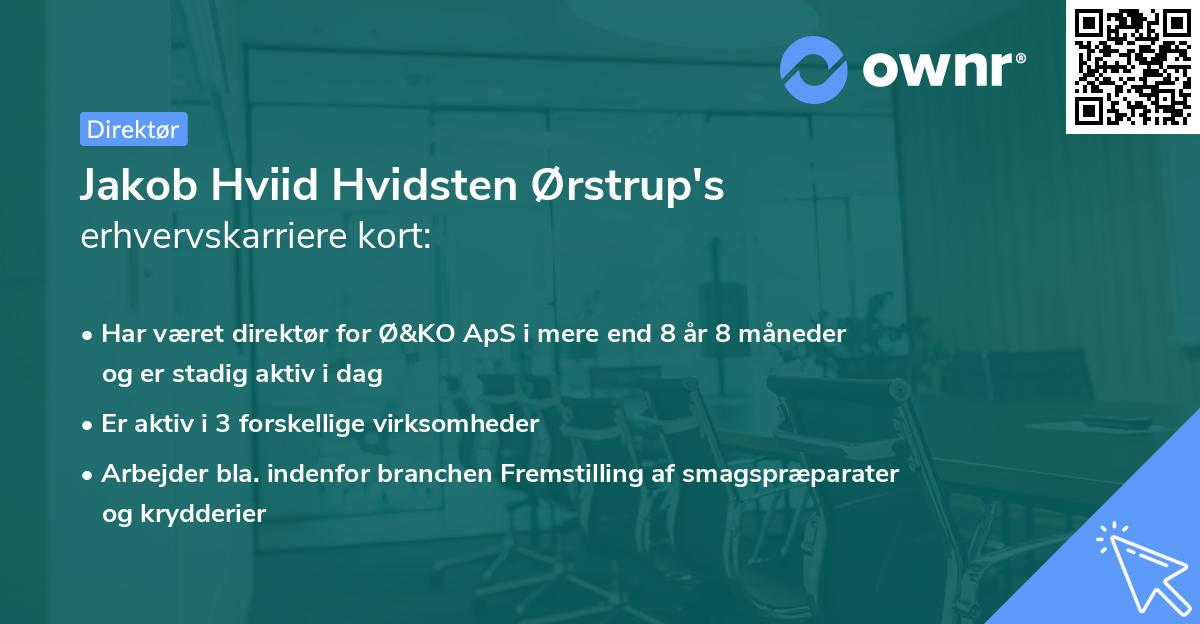 Jakob Hviid Hvidsten Ørstrup's erhvervskarriere kort