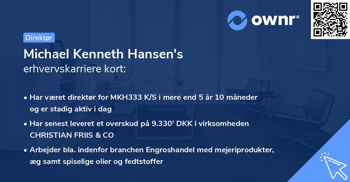 Michael Kenneth Hansen's erhvervskarriere kort