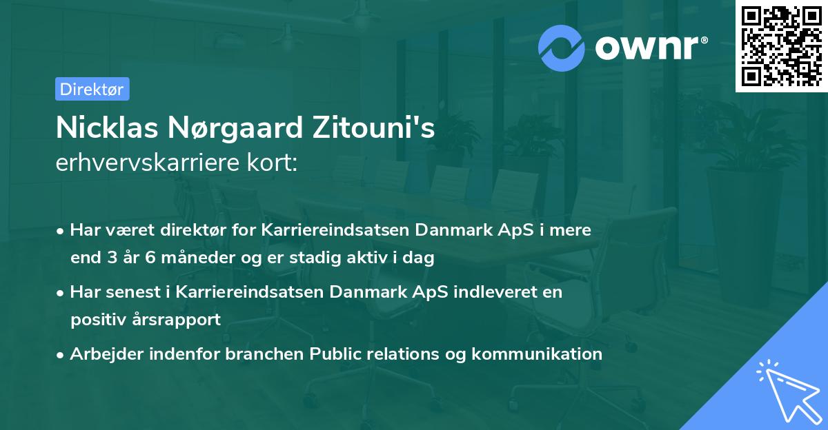 Nicklas Nørgaard Zitouni's erhvervskarriere kort