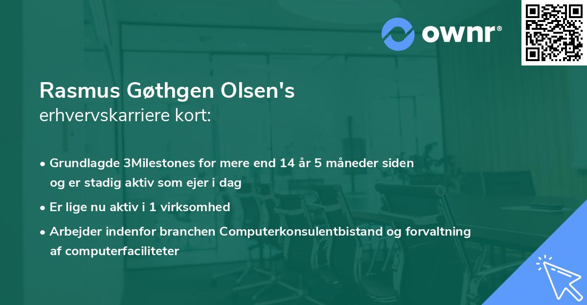 Rasmus Gøthgen Olsen's erhvervskarriere kort
