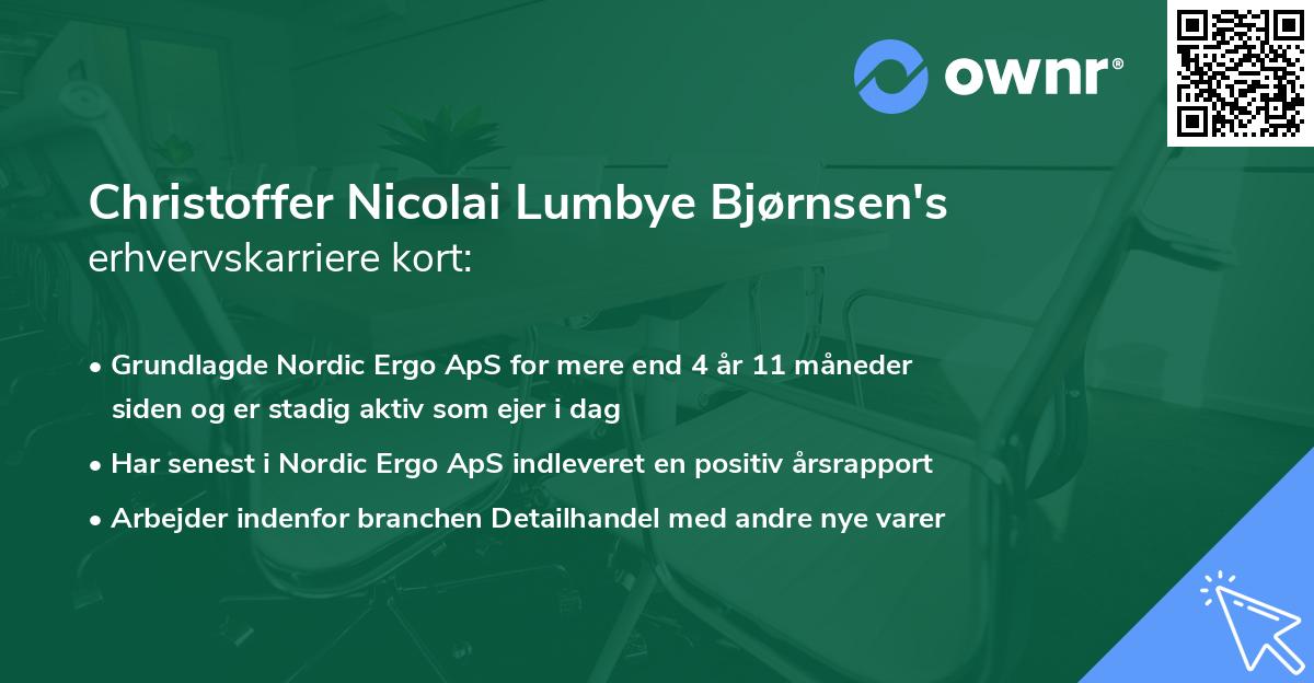 Christoffer Nicolai Lumbye Bjørnsen's erhvervskarriere kort