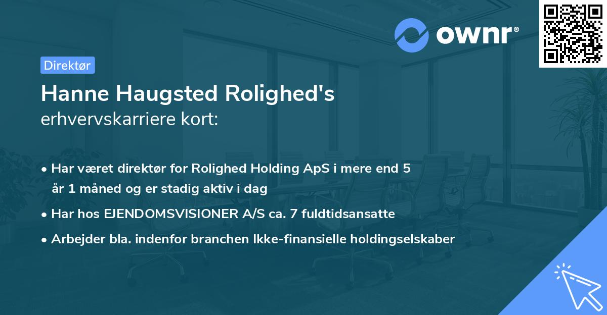 Hanne Haugsted Rolighed's erhvervskarriere kort