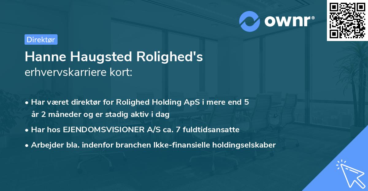 Hanne Haugsted Rolighed's erhvervskarriere kort