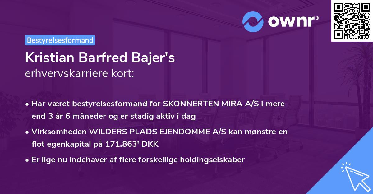 Kristian Barfred Bajer's erhvervskarriere kort