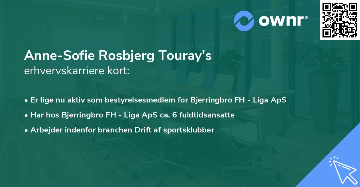 Anne-Sofie Rosbjerg Touray's erhvervskarriere kort