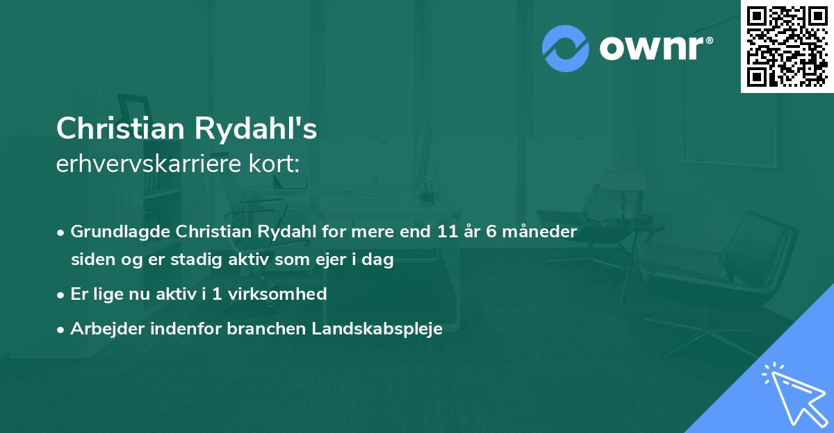 Christian Rydahl's erhvervskarriere kort