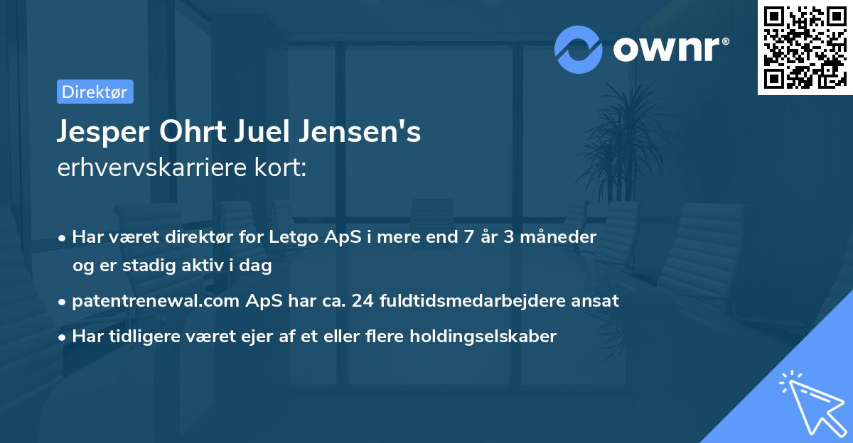 Jesper Ohrt Juel Jensen's erhvervskarriere kort