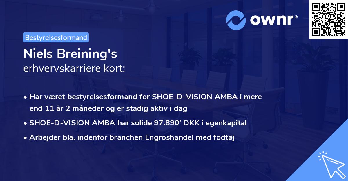 Niels Breining's erhvervskarriere kort