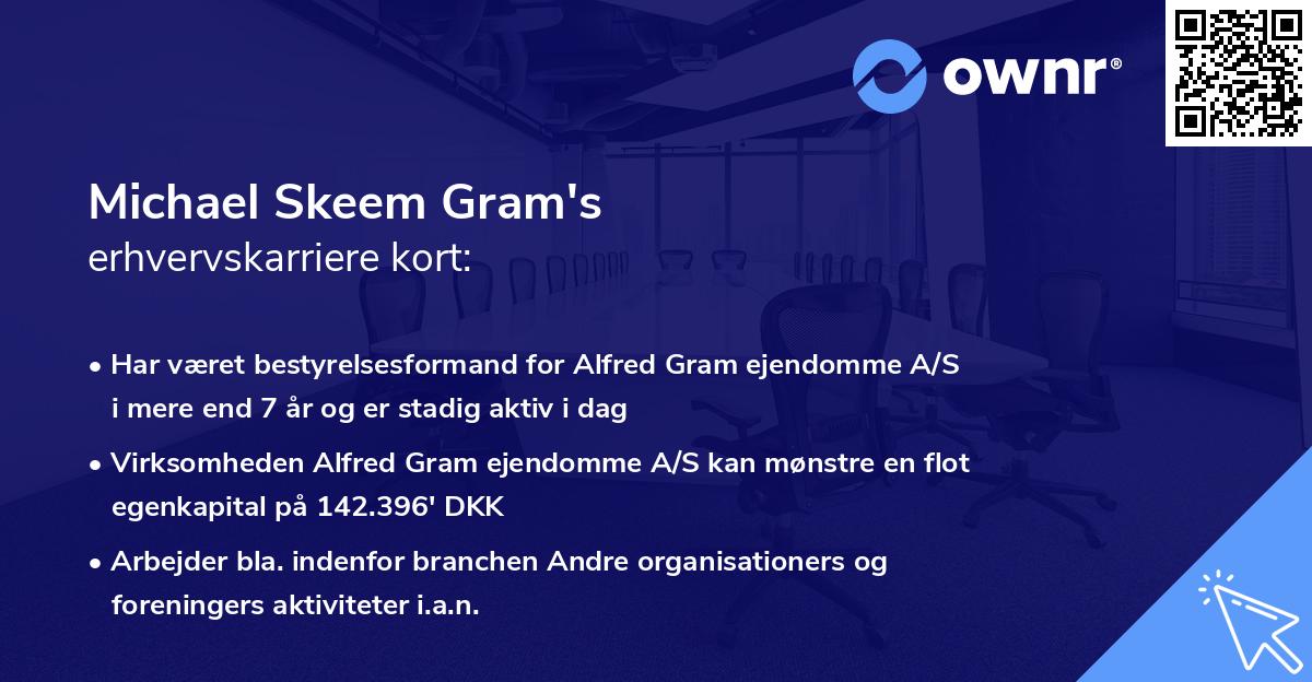 Michael Skeem Gram's erhvervskarriere kort