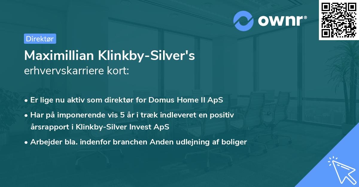 Maximillian Klinkby-Silver's erhvervskarriere kort
