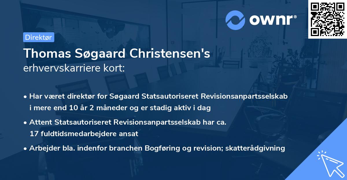 Thomas Søgaard Christensen's erhvervskarriere kort