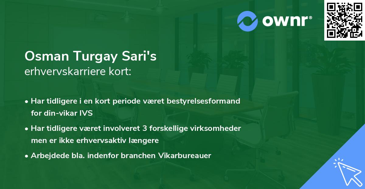 Osman Turgay Sari's erhvervskarriere kort