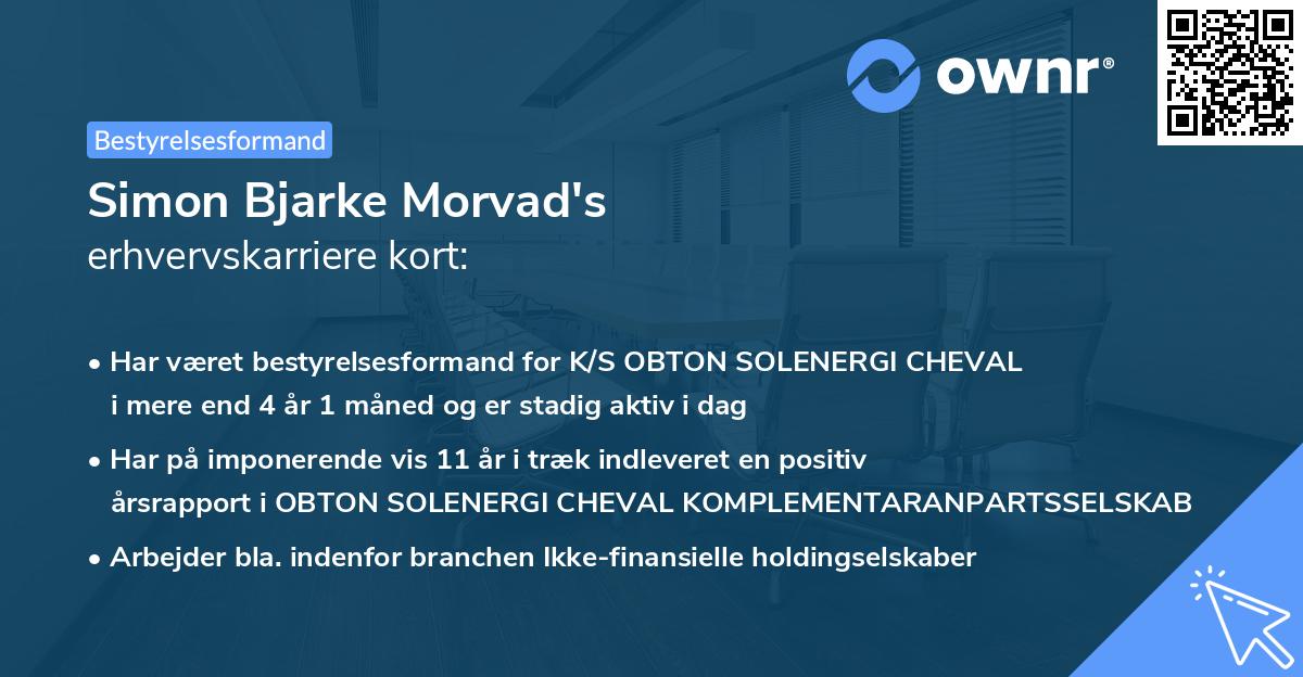 Simon Bjarke Morvad's erhvervskarriere kort