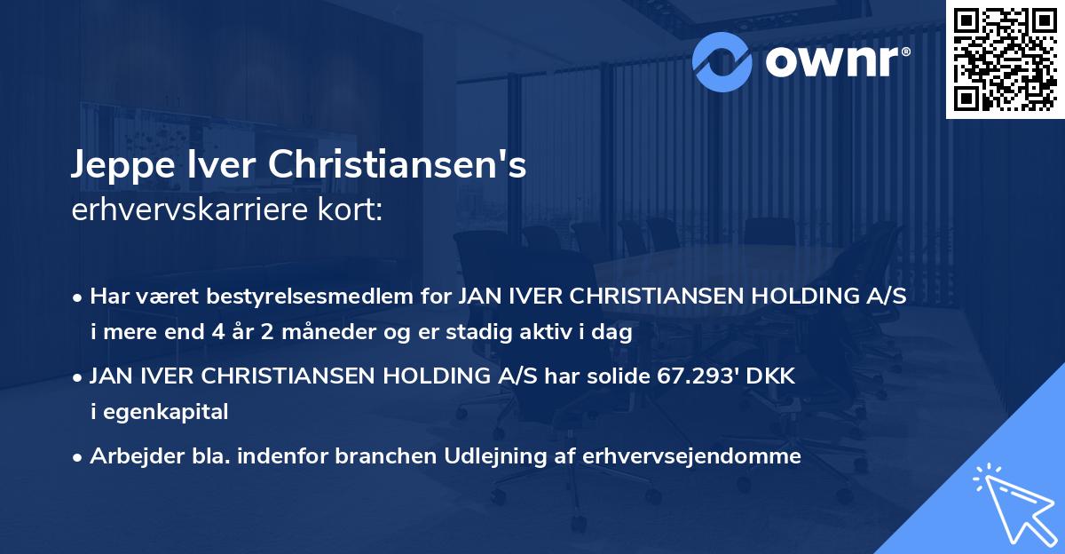 Jeppe Iver Christiansen's erhvervskarriere kort