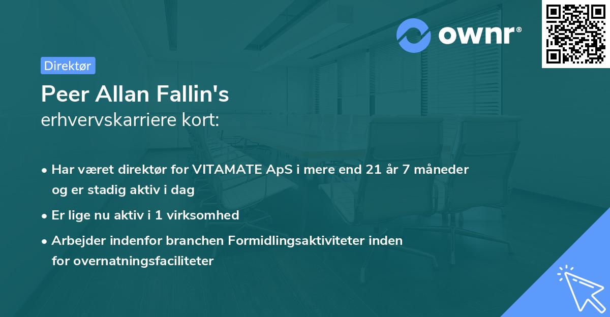Peer Allan Fallin's erhvervskarriere kort