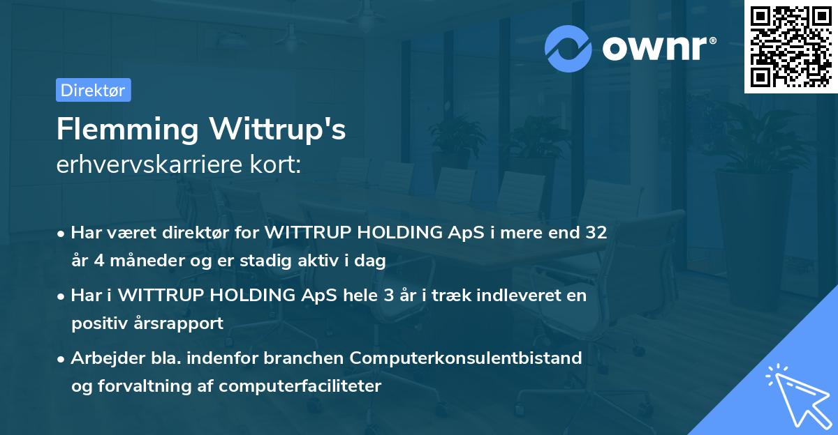 Flemming Wittrup's erhvervskarriere kort