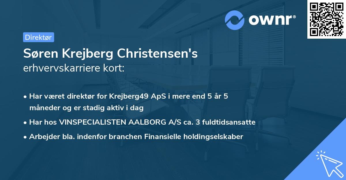 Søren Krejberg Christensen's erhvervskarriere kort