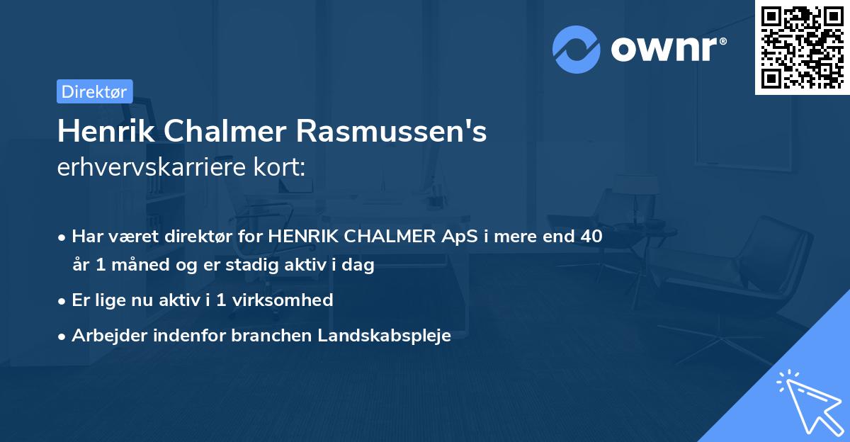 Henrik Chalmer Rasmussen's erhvervskarriere kort