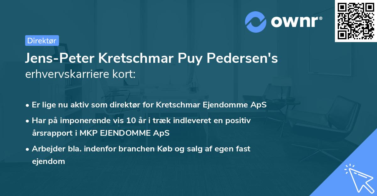 Jens-Peter Kretschmar Puy Pedersen's erhvervskarriere kort