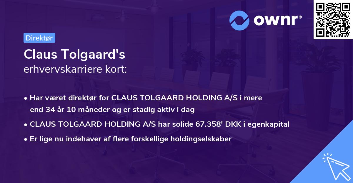 Claus Tolgaard's erhvervskarriere kort