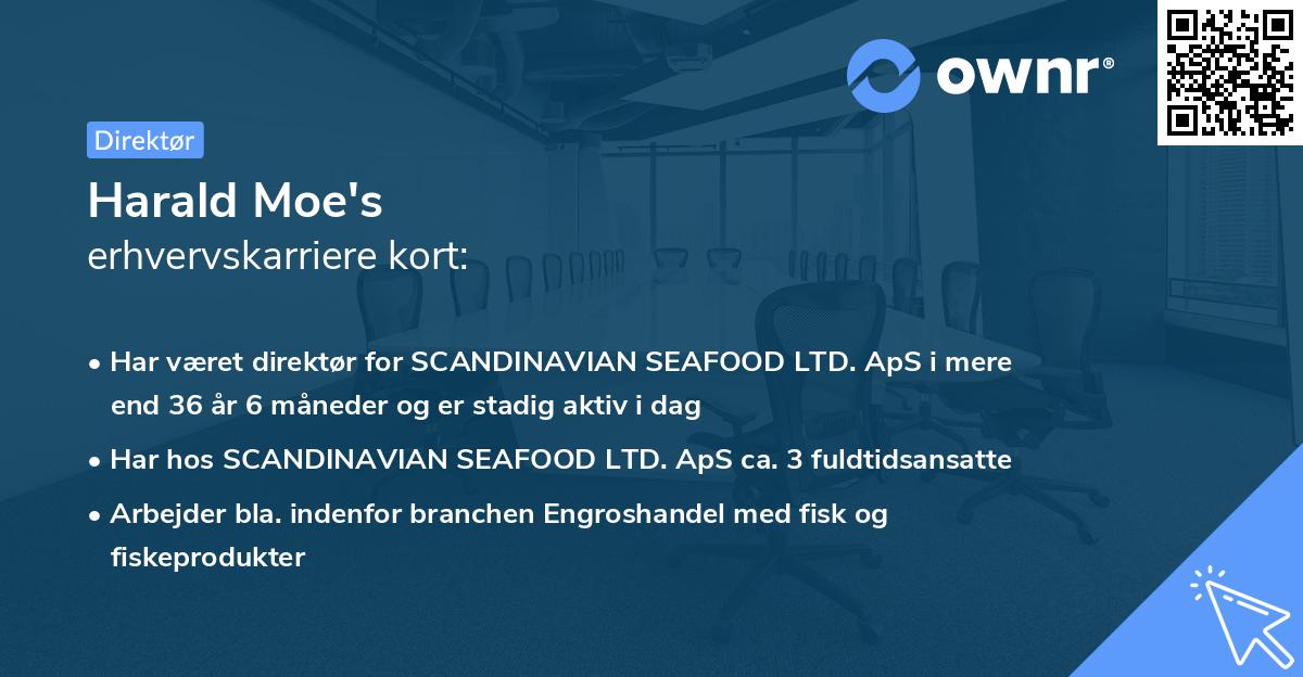 Harald Moe's erhvervskarriere kort