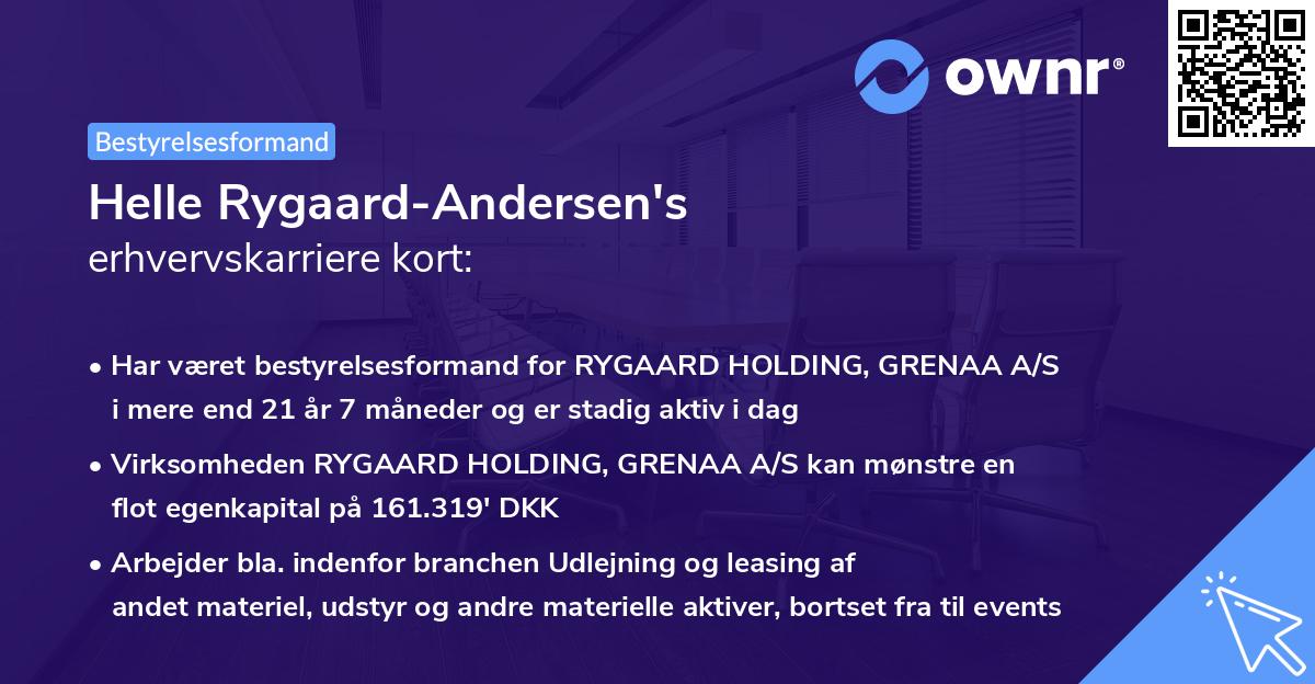 Helle Rygaard-Andersen's erhvervskarriere kort