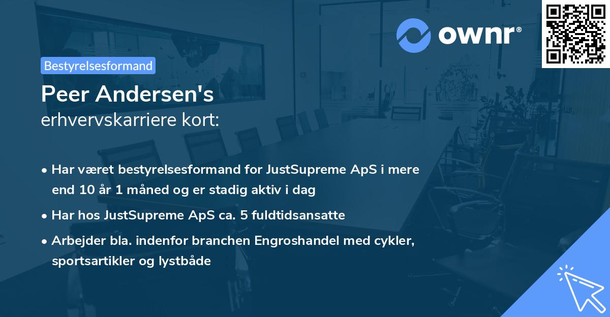 Peer Andersen's erhvervskarriere kort