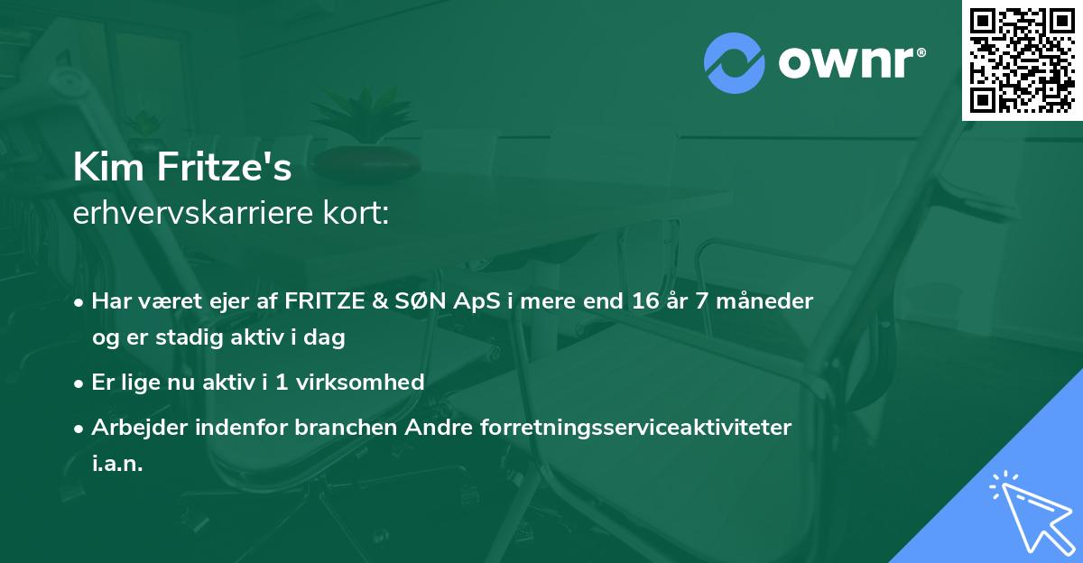 Kim Fritze's erhvervskarriere kort