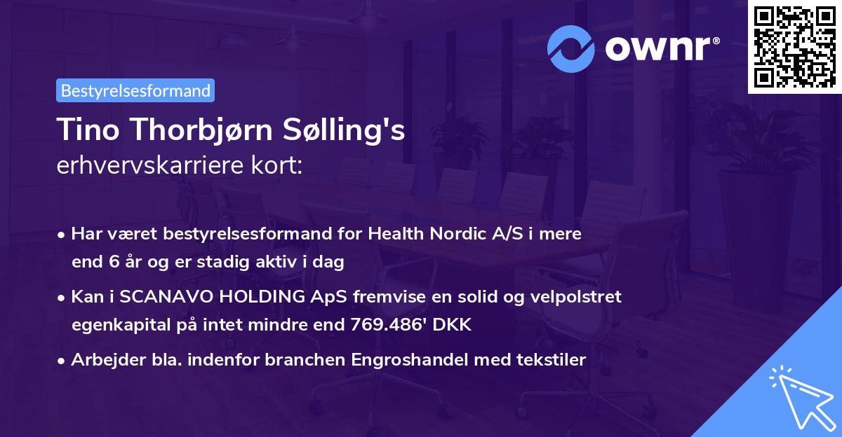 Tino Thorbjørn Sølling's erhvervskarriere kort
