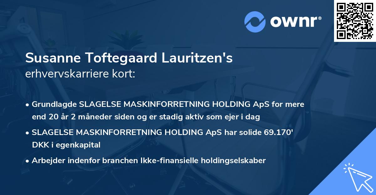 Susanne Toftegaard Lauritzen's erhvervskarriere kort