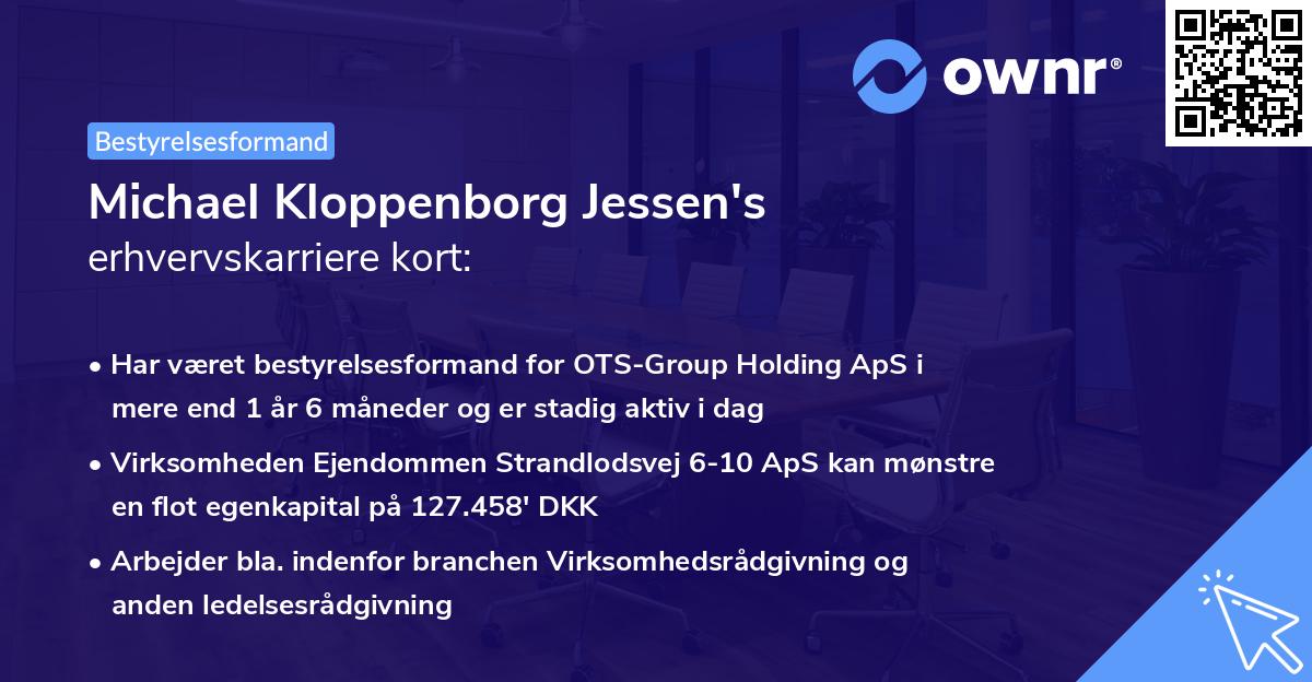 Michael Kloppenborg Jessen's erhvervskarriere kort