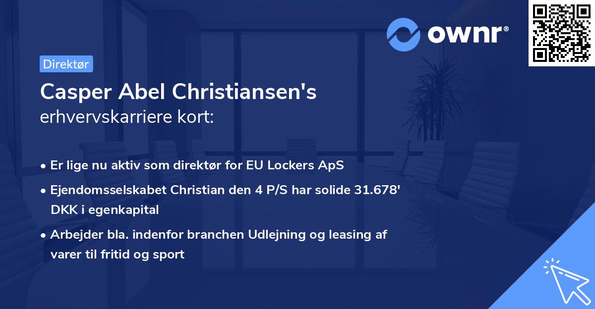 Casper Abel Christiansen's erhvervskarriere kort