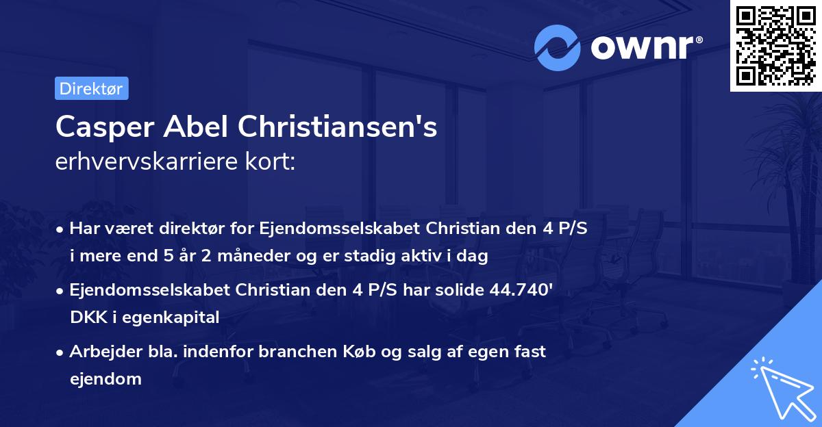 Casper Abel Christiansen's erhvervskarriere kort