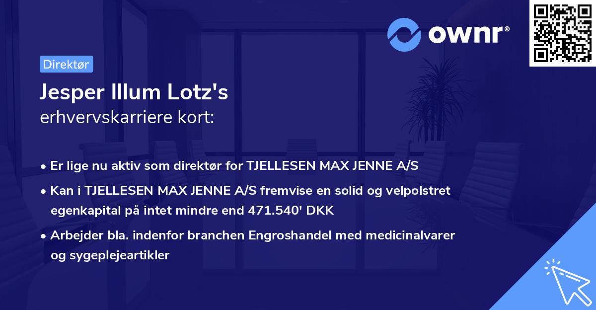 Jesper Illum Lotz's erhvervskarriere kort