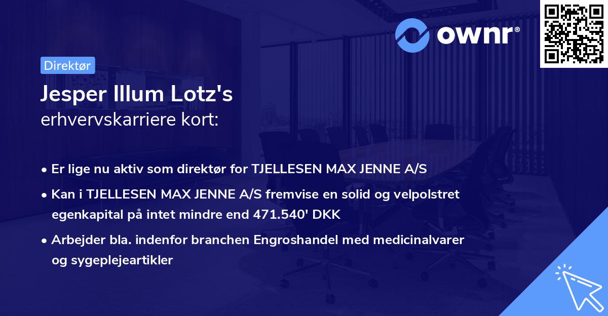 Jesper Illum Lotz's erhvervskarriere kort
