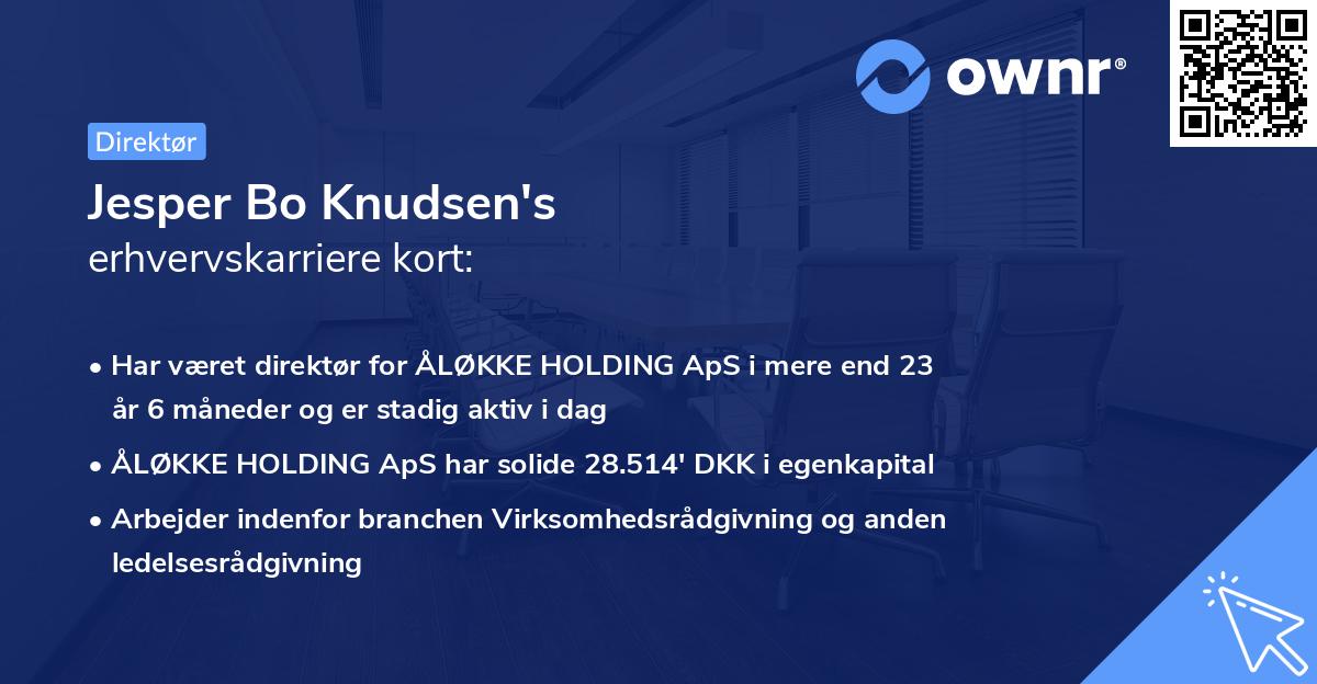 Jesper Bo Knudsen's erhvervskarriere kort
