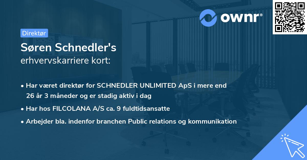 Søren Schnedler's erhvervskarriere kort