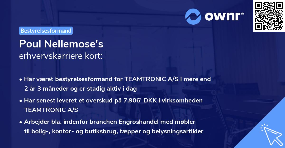 Poul Nellemose's erhvervskarriere kort