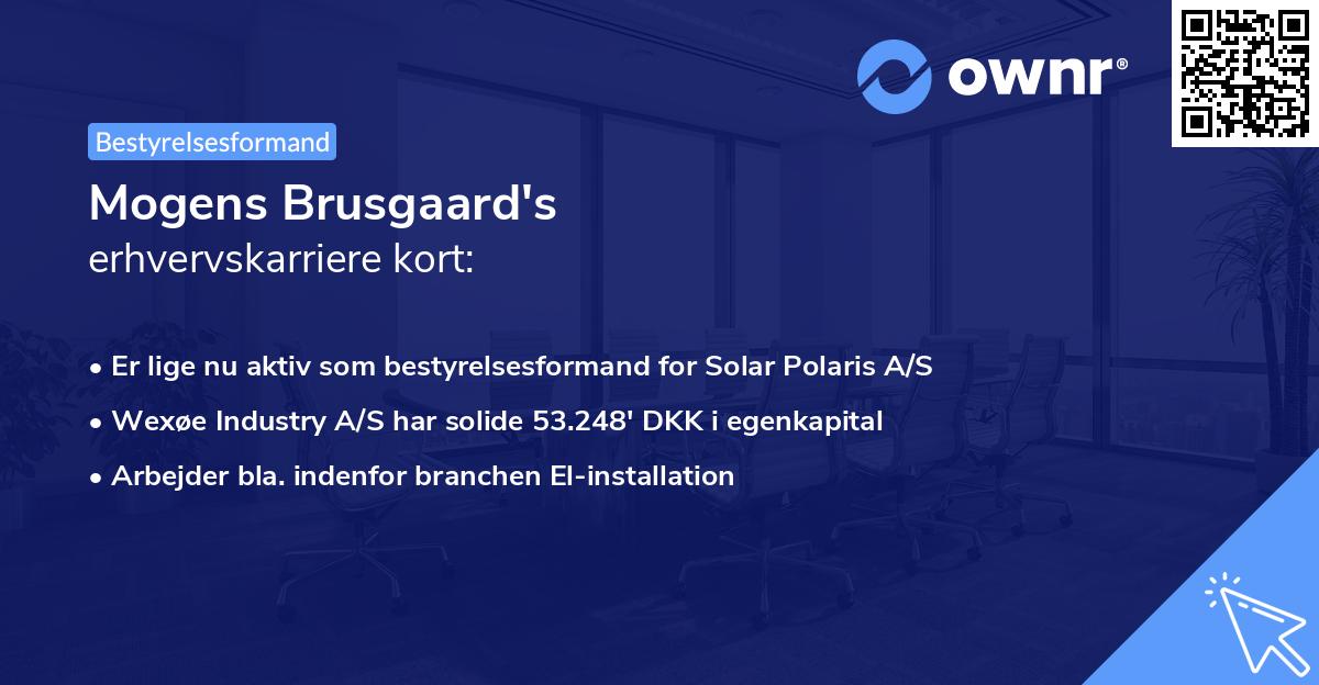 Mogens Brusgaard's erhvervskarriere kort