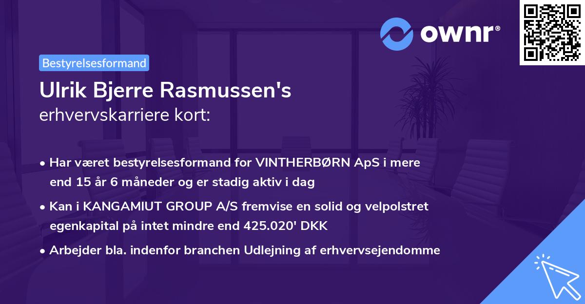 Ulrik Bjerre Rasmussen's erhvervskarriere kort