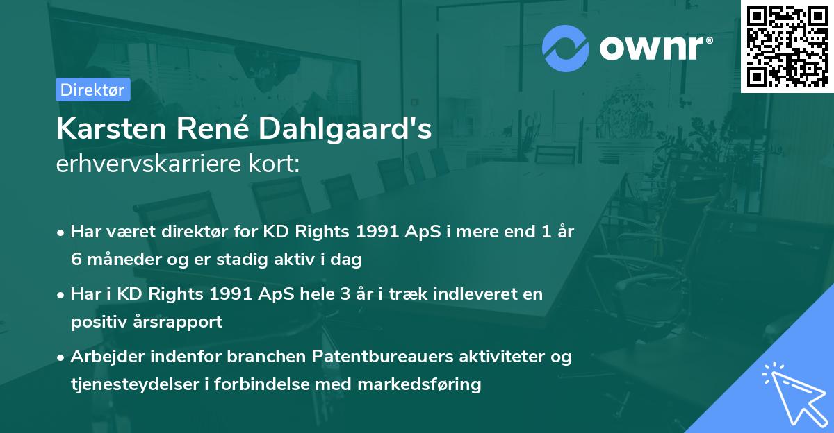 Karsten René Dahlgaard's erhvervskarriere kort