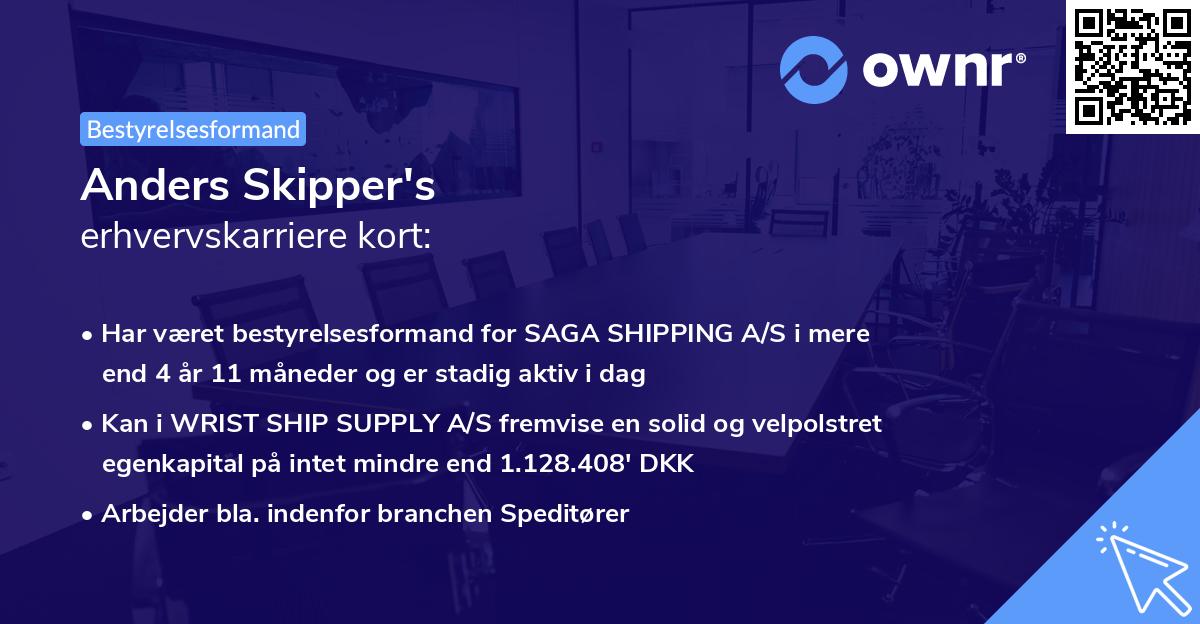 Anders Skipper's erhvervskarriere kort