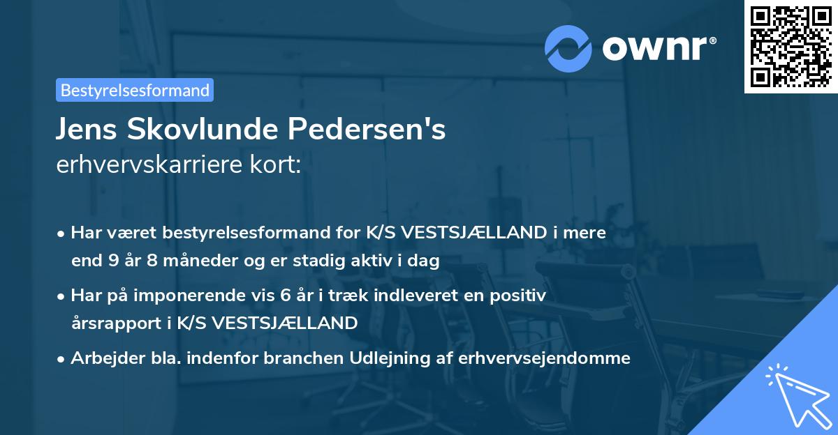 Jens Skovlunde Pedersen's erhvervskarriere kort