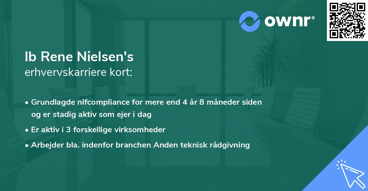 Ib Rene Nielsen's erhvervskarriere kort