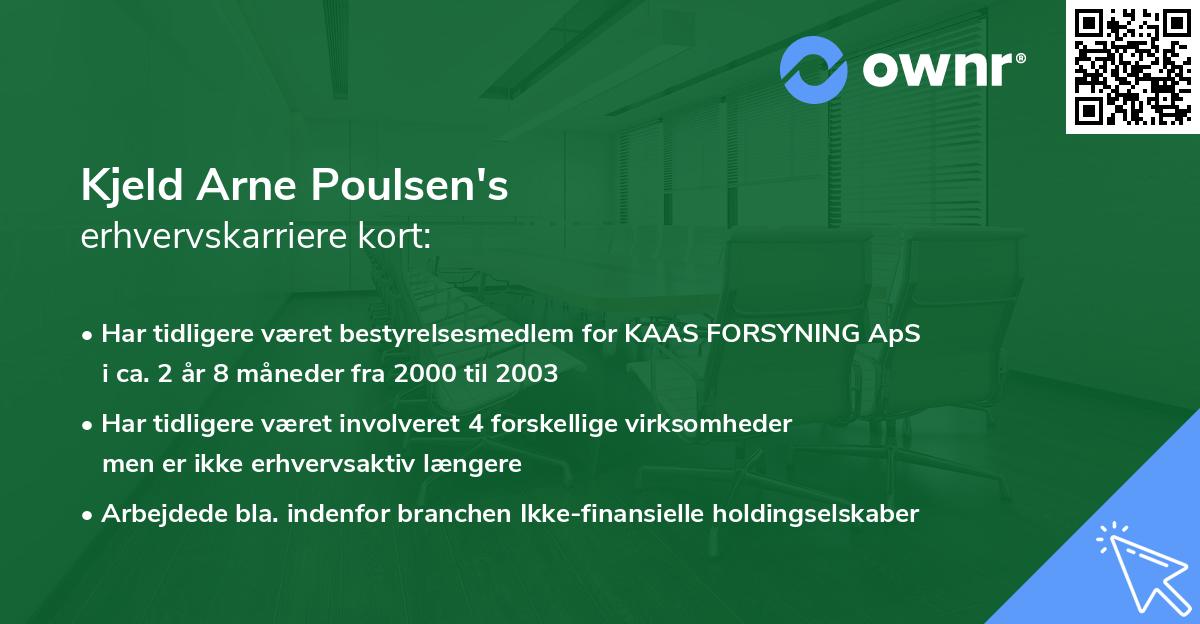 Kjeld Arne Poulsen's erhvervskarriere kort