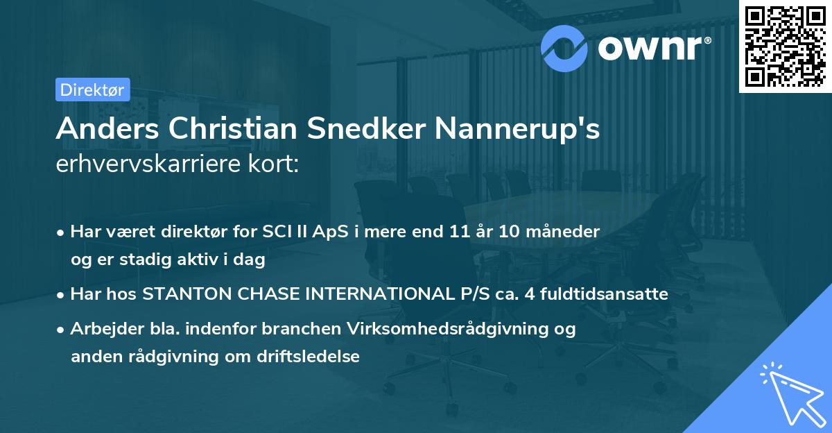 Anders Christian Snedker Nannerup's erhvervskarriere kort