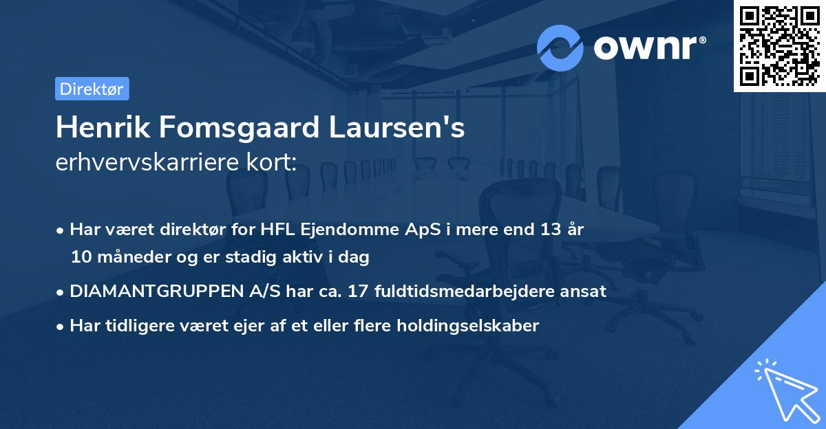 Henrik Fomsgaard Laursen's erhvervskarriere kort